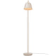 Stehlampe Fleur 24 im Vintage-Design mit puderfarbenem Beige und Messingdetails, verstellbarem Lampenkopf.