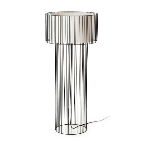 Stehlampe LINDA Schwarz, Weiß mit modernem Design in schwarz und weiß, perfekt für jedes Wohnzimmer.
