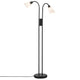 Stehlampe Molli Double mit zwei Leuchten, elegantes Design in Schwarz für stimmungsvolle Beleuchtung.