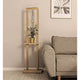 Stehlampe Monopod Eiche-Geölt neben einer grauen Couch, ideal für Wohnzimmerdekoration.