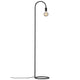 Stehlampe Paco im minimalistischen Design mit einer runden Basis und einer einfachen Glühbirne.
