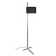 Stehlampe STAND UP Aluminium, Schwarz – moderne Stehlampe mit schwarzem Lampenschirm und Aluminiumfuß.