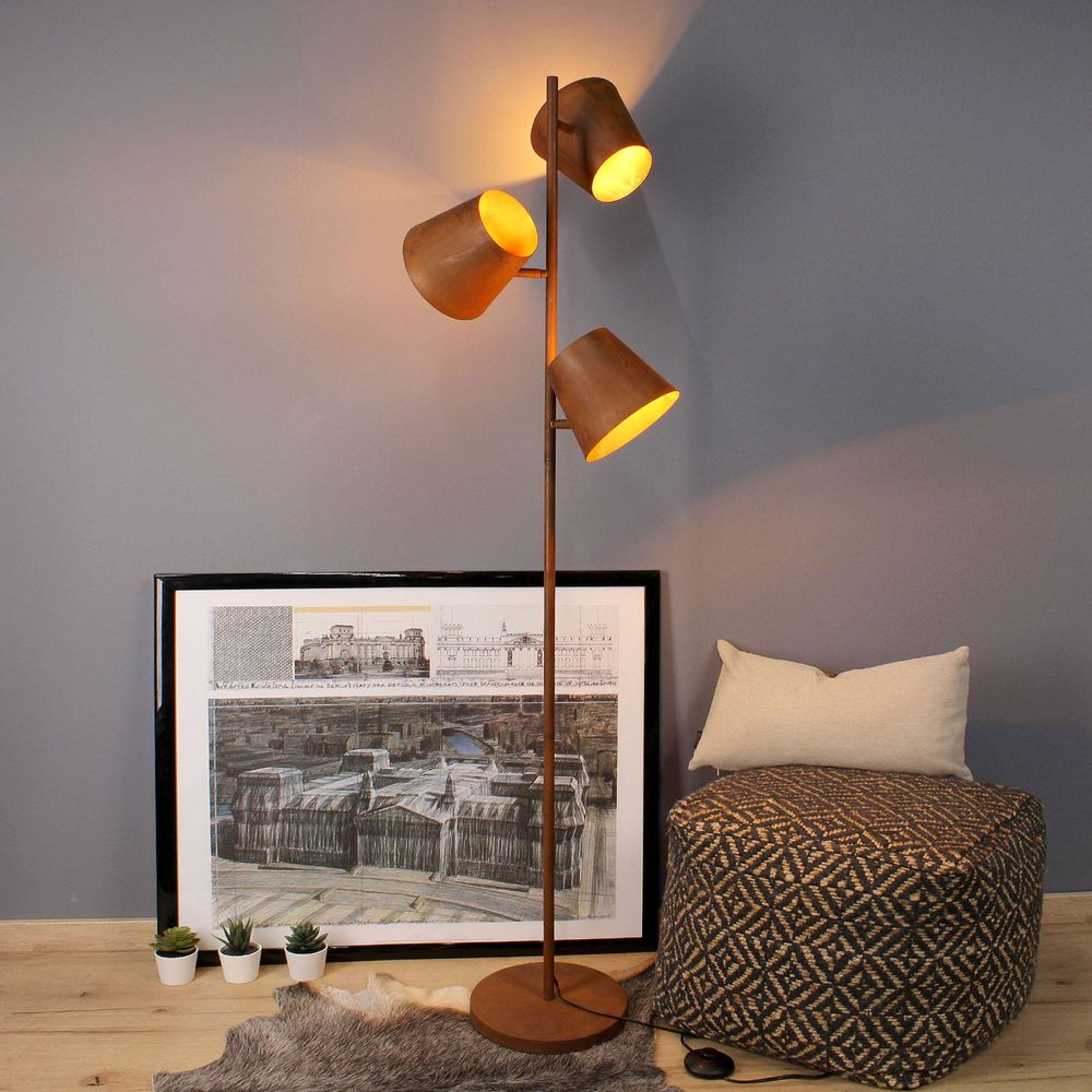 Colt 3-bulb metal floor lamp