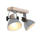 Industrie-Deckenleuchte Gearwood mit Holz- und Metallschirm im Retro-Design.