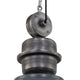 Industriedesign von der Industrie-Hängeleuchte Bikkel Ø 52cm mit metallischem Finish und eleganten Linien.