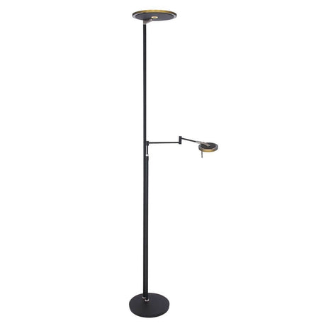 LED-Deckenfluter Turound LED mit Lesearm Tastdimmer 2200K - 4000K in schwarzem Design
