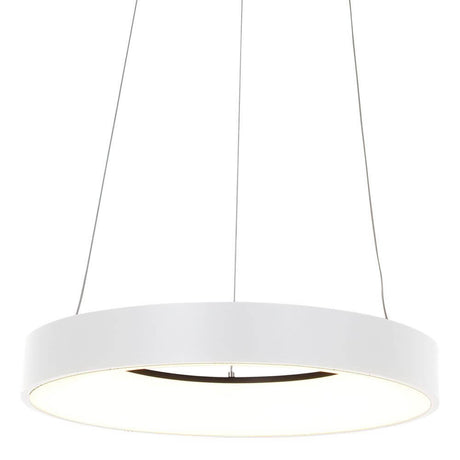 LED-Pendant light Ringlede Ø48cm in white with high-quality workmanship and warm white lighting.