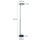 LED-Deckenfluter Zenith in Schwarz mit verstellbarem Kopf, Höhe 187 cm, ideal als Leseleuchte und Hintergrundlicht.
