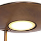LED-Deckenfluter Zenith mit Lesearm & Tastdimmer CCT in elegantem Design und goldener Oberfläche.