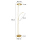 LED-Deckenfluter Zenith mit Lesearm & Tastdimmer CCT in Gold, 185 cm hoch, 27 cm Durchmesser.