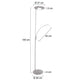 LED-Deckenfluter Zenith mit Lesearm & Tastdimmer CCT - Elegante Stehlampe mit dimmbarem Licht, Maße: 185 cm hoch.
