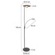 LED-Deckenfluter Zenith mit Lesearm & Tastdimmer CCT – Maße und Design der Stehlampe.