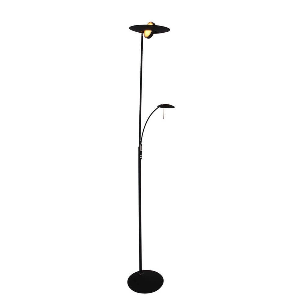 LED-Deckenfluter Zenith mit Lesearm & Tastdimmer CCT - elegante Stehlampe für Wohnräume von Steinhauer.