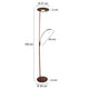 LED-Deckenfluter Zenith mit Lesearm & Tastdimmer CCT - Maße: 185 cm hoch, 27 cm Durchmesser.