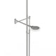 LED-Deckenfluter Turound mit Lesearm und Tastdimmer, elegantes Design in Alu-Gebürstet.