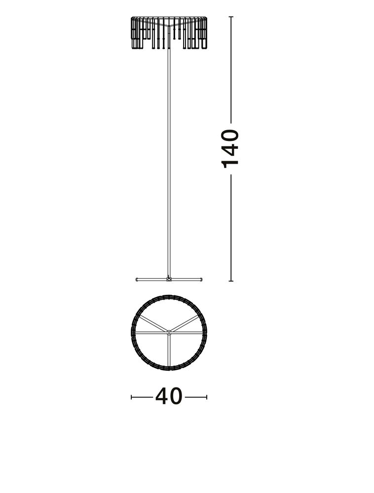Stellar LED floor lamp H 141cm Ø 40cm 3000K