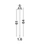 Stilvi Deckenleuchte H 64cm Ø 5cm 3000K - technische Zeichnung mit Abmessungen und Details.