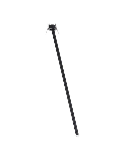 Plafonnier Stilvi H 64 cm Ø 5 cm 3000K avec abat-jour noir et socle noir.