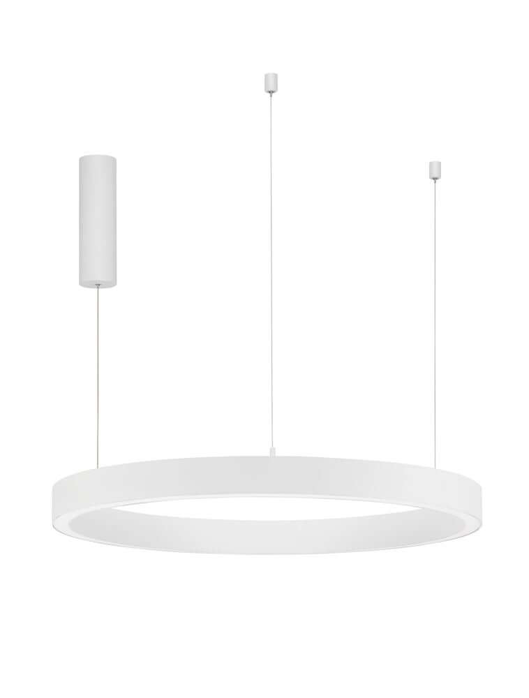 Sting LED Pendelleuchte Ø 80cm 3000K in modernem, schickem Design mit weißem Aluminium-Ring.