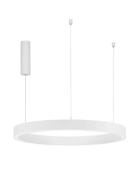 Sting LED Pendel Ø 80cm 3000K med minimalistisk design og pulverlakeret aluminium i hvid.