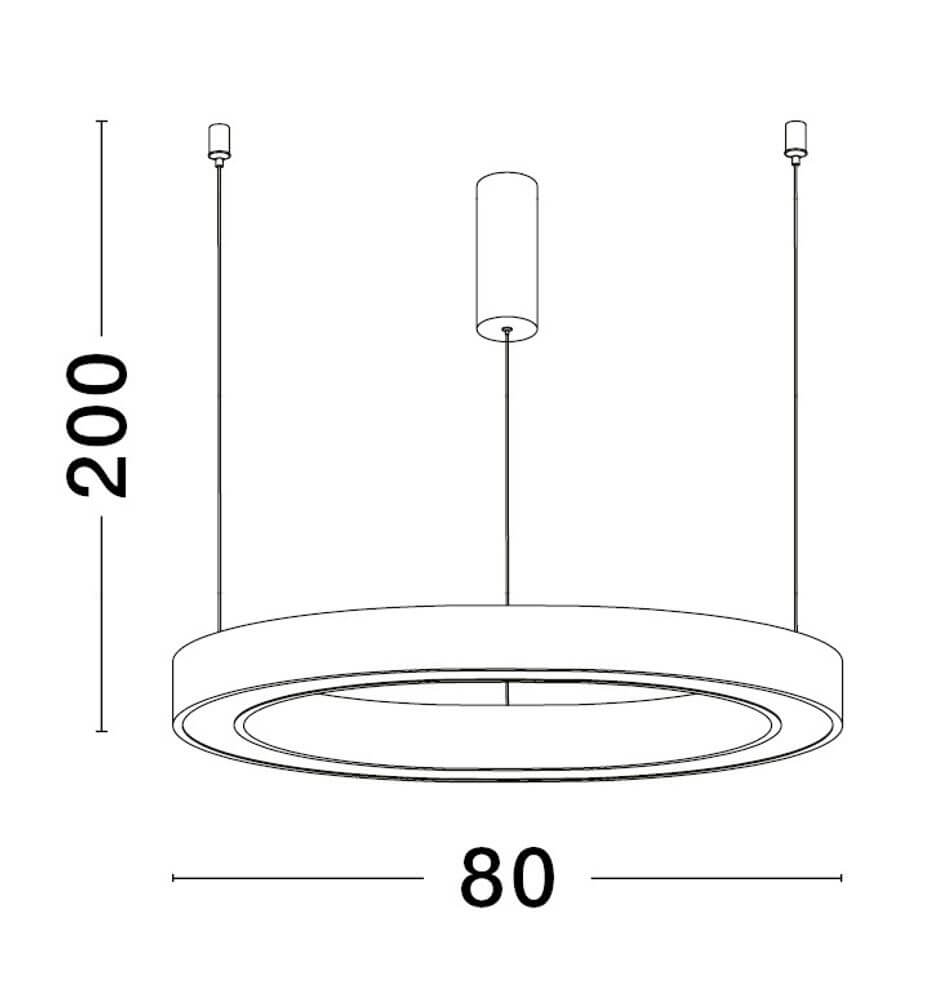 Sting LED Pendelleuchte Ø 80cm 3000K technische Zeichnung mit Maßen