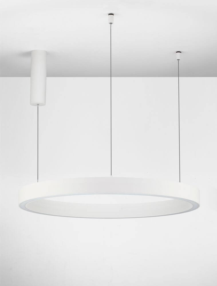 Sting LED Pendelleuchte Ø 80cm 3000K, eleganter Lichtreifen aus Aluminium, blendfreies Licht.