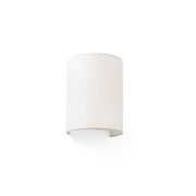 Half-round beige fabric wall light COTTON on the wall, elegant beige design for your home.