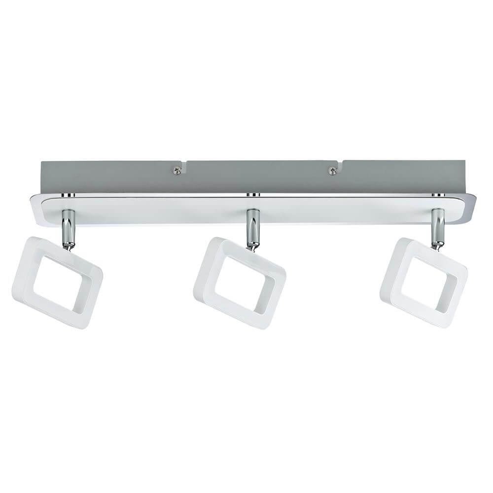Strahler Frame LED 3-flammig Weiß Chrom 3x4, 5W mit modernem Design und energieeffizienten LED-Leuchtmitteln.
