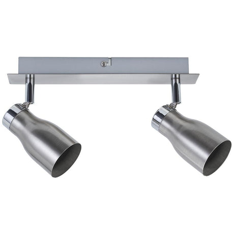 Strahler Meli 2-flammig Nickel satiniert GU10 mit zwei verstellbaren Spotlights für individuelle Beleuchtung.