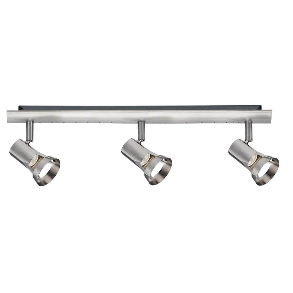 Strahler Teja 3-flammig Nickel satiniert GU10 mit drei schlichten Spotlights für individuelles Wohndesign.
