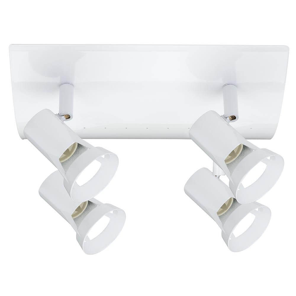 Strahler Teja 4-flammig Weiß GU10 mit elegantem, schlichtem Design und verstellbaren Spotlights.