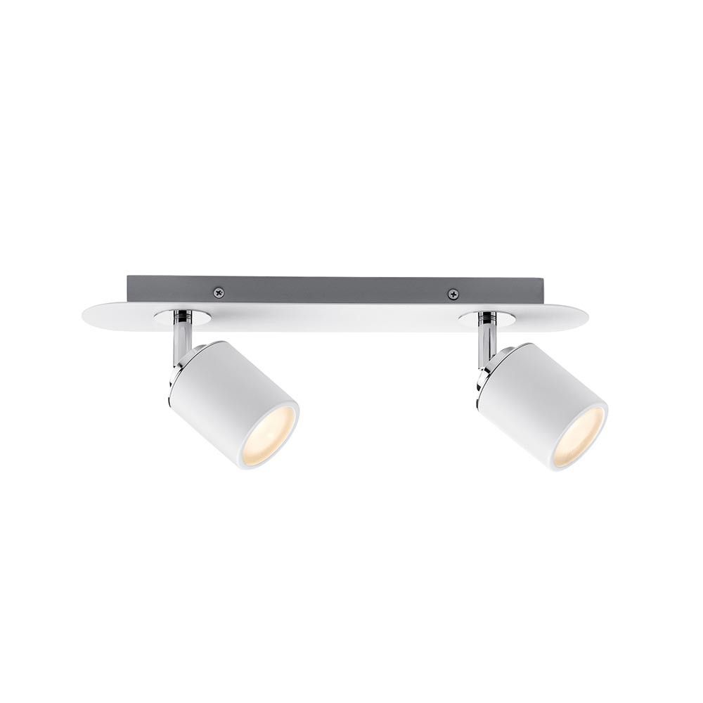 Strahler Tube 2-flammig in Weiß Chrom mit GU10-Sockel, ideal für Wohnräume und Feuchträume.