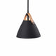 Strap 16 Pendelleuchte mit Lederriemen Schwarz, moderne nordische Designlampe aus Metall und Leder.