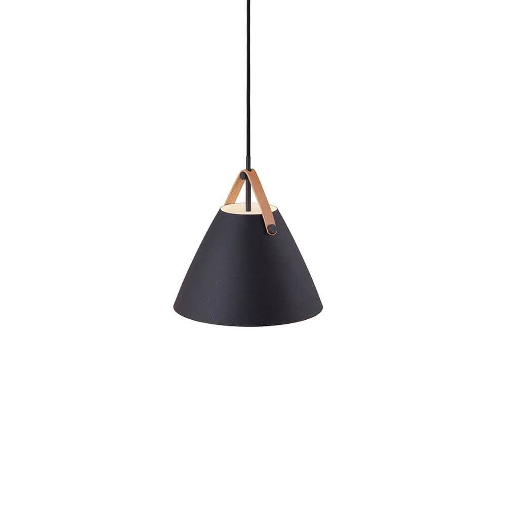 Pasek 27 Lampa wiszące Ø 27 cm z 2 skórzanymi paskami czarnymi