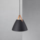 Strap 36 pendant lamp Ø 36cm with 2 leather straps black, elegant design with leather and metal.
