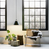 Strap 36 pendant lamp Ø 36cm with 2 leather straps black