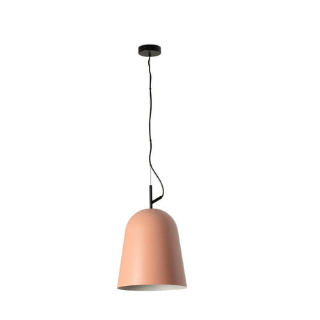 Studio pendant light Ø 29cm in elegant pink with black cable and ceiling canopy.