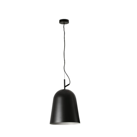 Studio pendant light Ø 29cm in elegant black, inspired by the 1950s, with a unique cable clip.