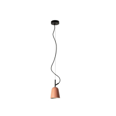 Studio pendant light Ø 11 cm, elegant pendant light with green S-shape and cable clamp in a modern style.