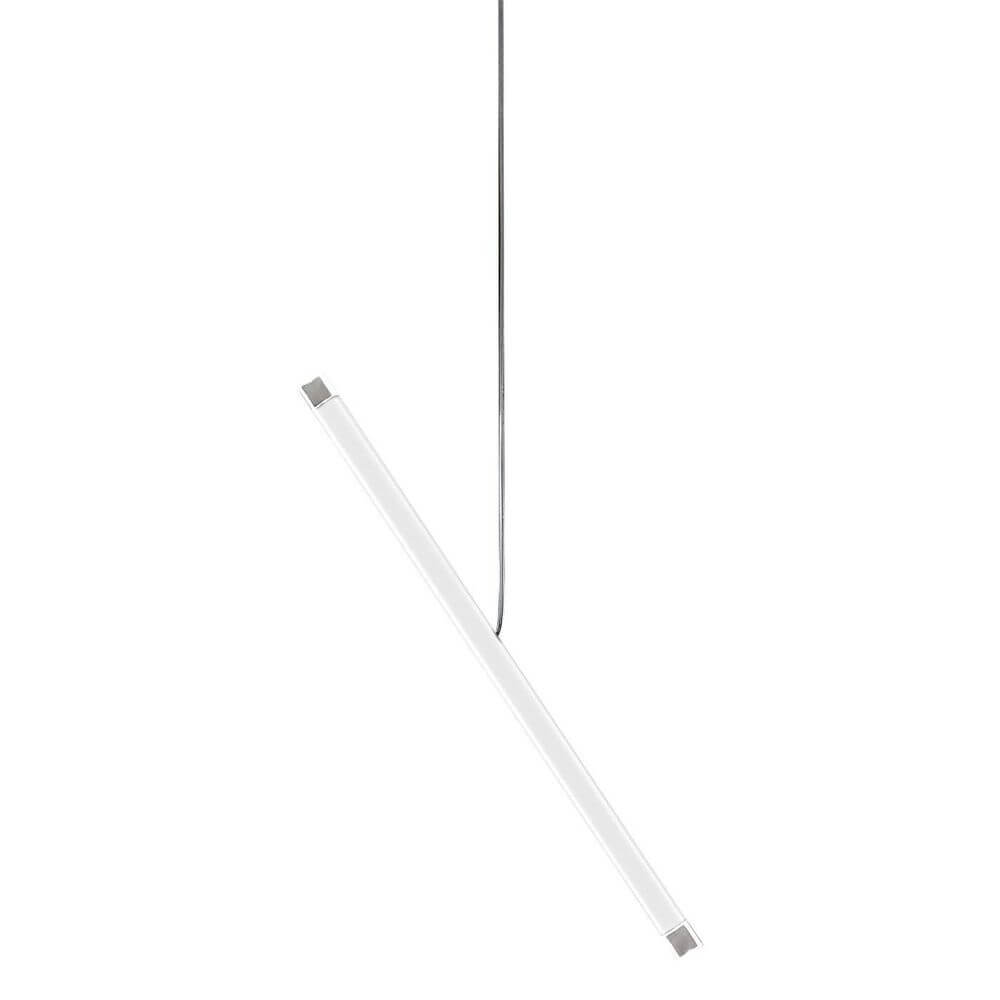 Lodes A-Tube Nano Duo LED Pendellampe mit schmalem Kabel und dünnem Metallkörper, schwebend im Raum.