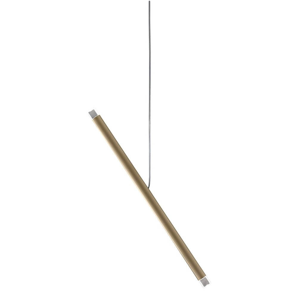 Lodes A-Tube Nano Duo LED Pendellampe hängt elegant an einem Kabel mit goldfarbenem Metallkorpus.
