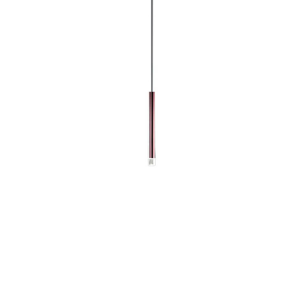 Lodes A-Tube Nano LED Hängelampe mit schmalem, modernem Design in roter Ausführung.