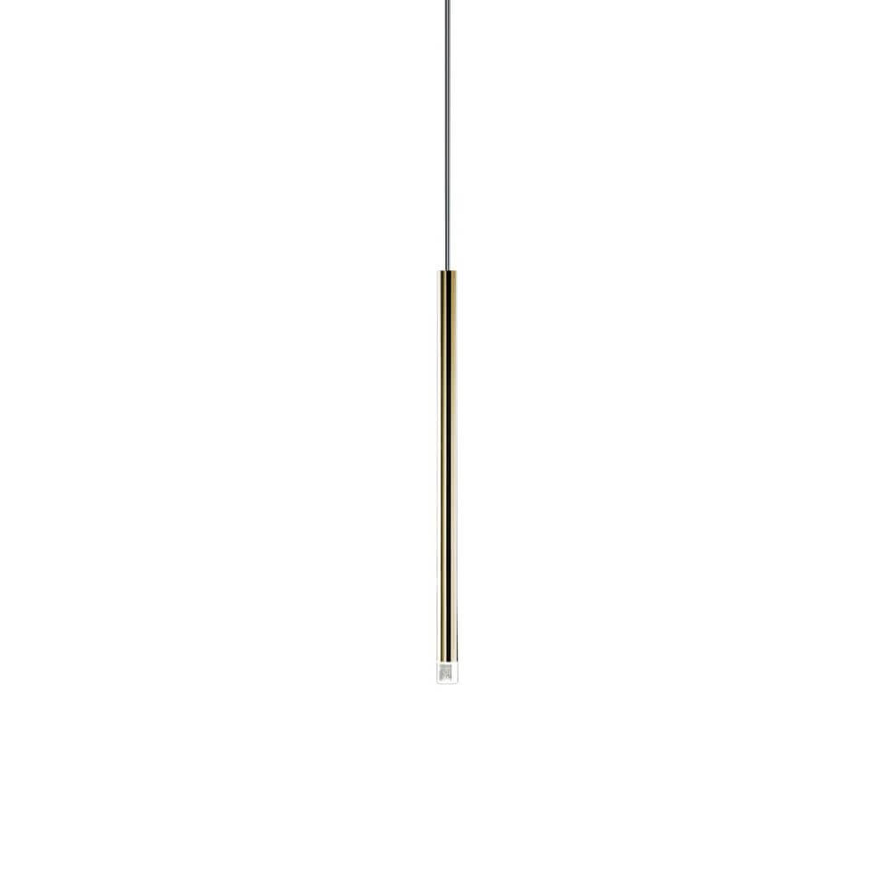 Lodes A-Tube Nano LED Hängelampe in goldfarbenem, schlanken Design mit Diffusor.