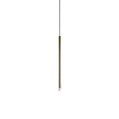 Lodes A-Tube Nano LED Hængelampe i guldfarvet, slankt design med diffuser.