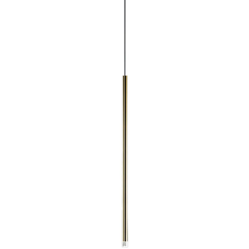 Lodes A-Tube Nano LED Hängelampe in schlanker goldfarbener Ausführung, ideal für moderne Wohnräume.