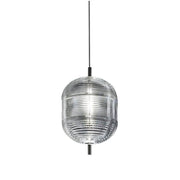 Lodes Jefferson LED Glas Hängelampe Small 23cm aus böhmischem Kristall mit Wirbel-Optik, transparent
