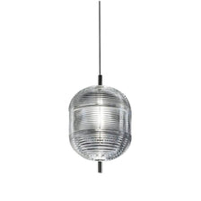 Lodes Jefferson LED Glas Hängelampe Small 23cm aus böhmischem Kristall mit Wirbel-Optik, transparent