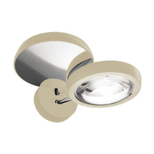 Lodes Nautilus LED Wandlampe 2300 Lumen in Champagner-Matt mit konvexen Glaslinsen und verstellbarer Lichtverteilung