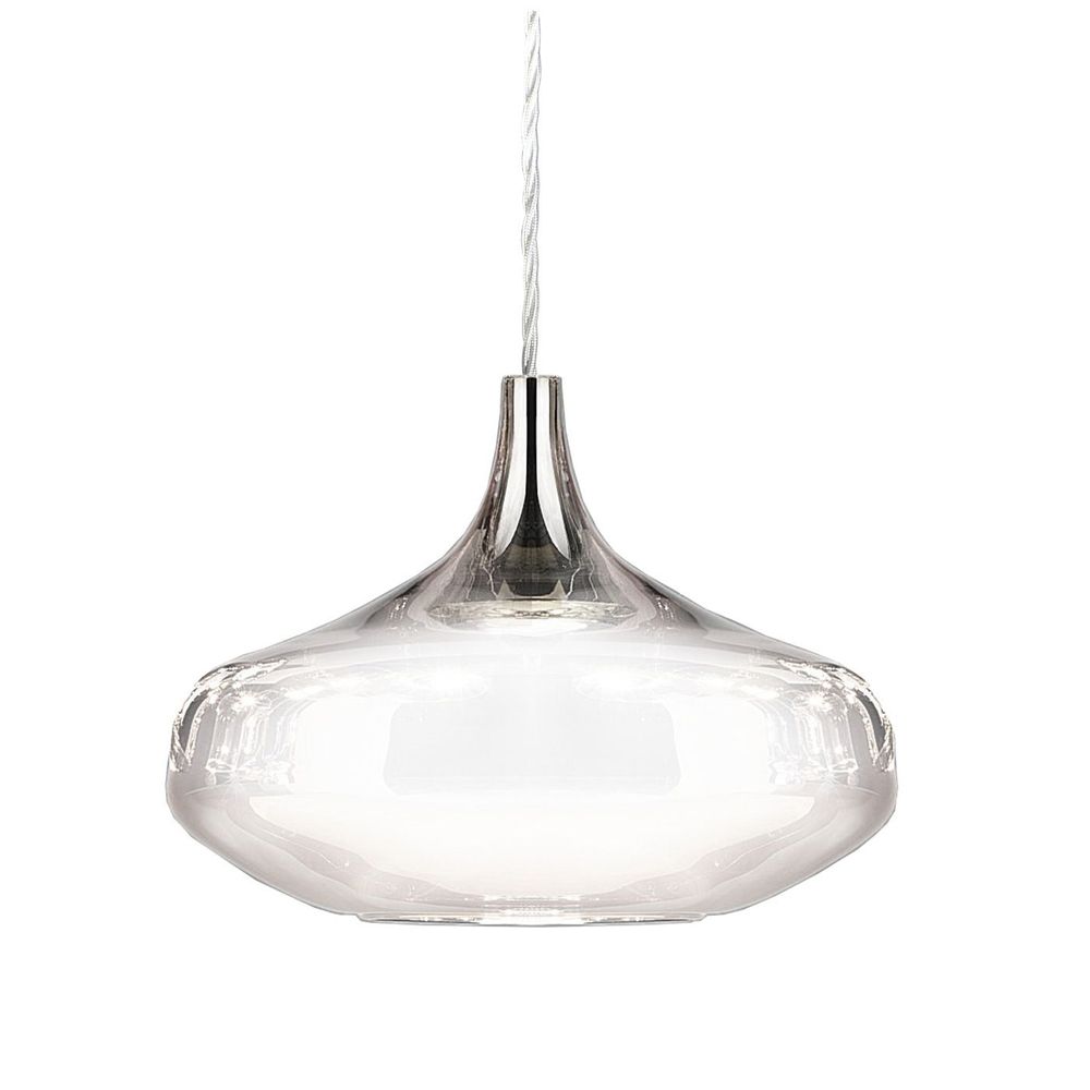 Lodes Nostalgia große LED-Pendelleuchte aus mundgeblasenem Glas im Retro-Stil, elegantes Design in klarer Form.