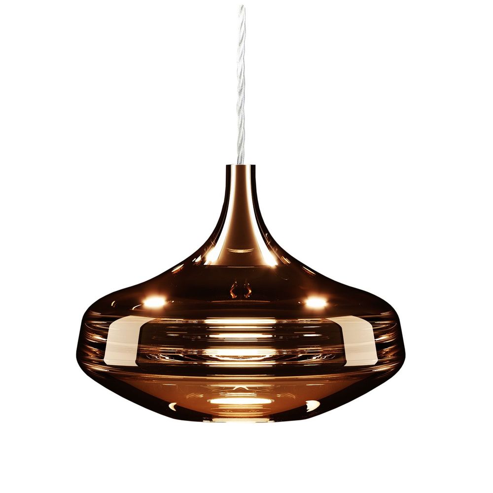 Lodes Nostalgia Pendelleuchte in kupferfarbenem Retro-Design, mundgeblasen, elegante LED-Lampe für moderne Atmosphären.